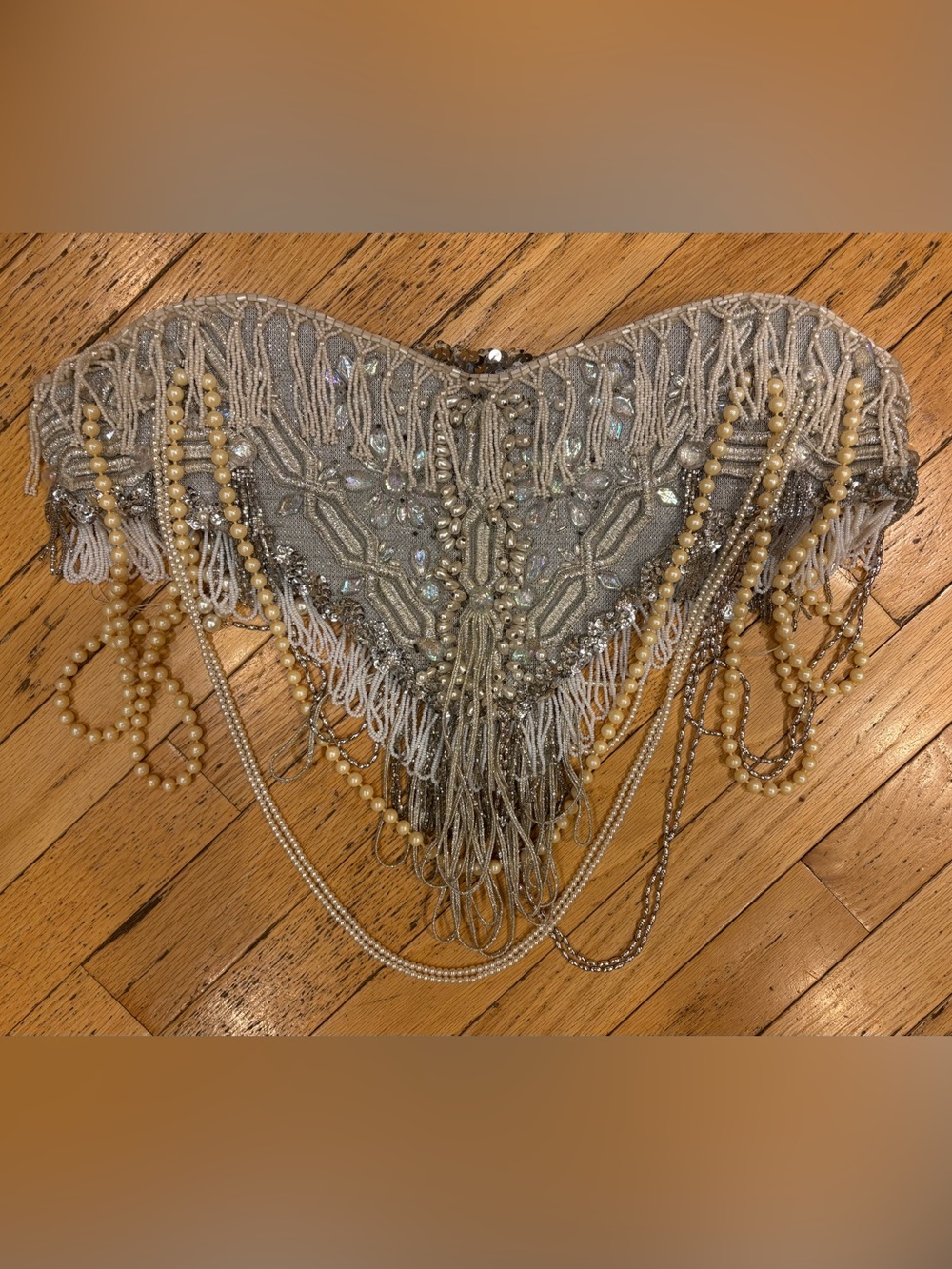 Embellished Bustier/Bra Top- Silver